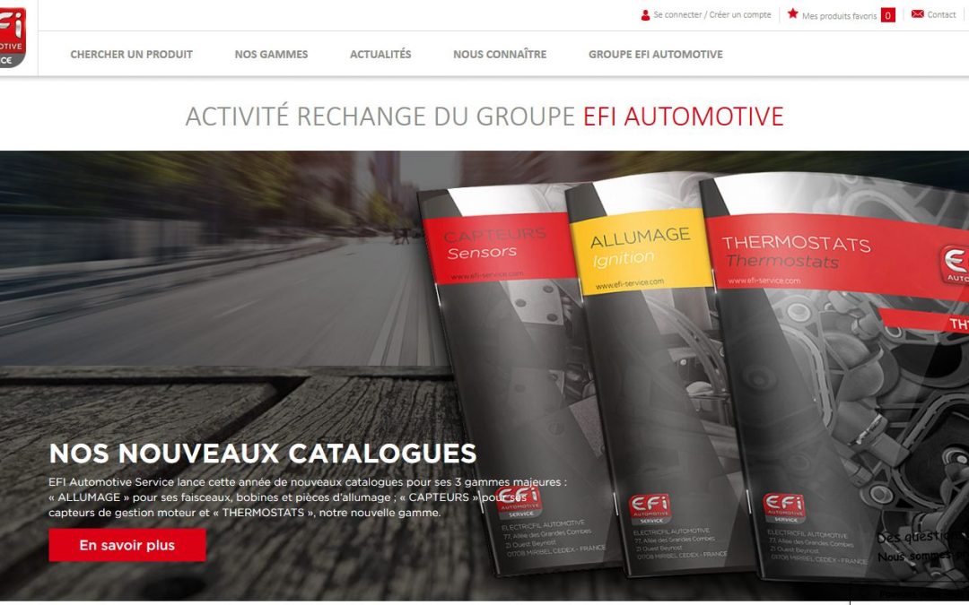 Après la mise en place de leur base de données produits, 3C-EVOLUTION réalise le e-catalogue de EFI Automotive Service